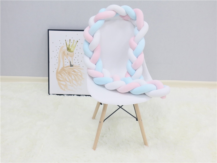 1M/2M/3M/4M Baby Bumper Bed Braid Knot Pillow Cushion Bumper for Infant Bebe Crib Protector Cot Bumper Room Decor